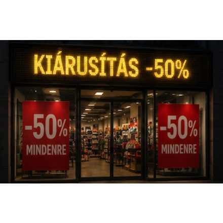 Kültéri fényújság (16x192 cm) - Sárga - P10