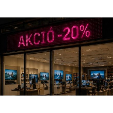 Kültéri fényújság (32x160 cm) - Rózsaszín - P10