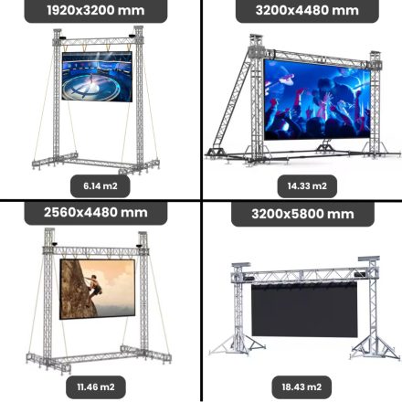 Kültéri színes ledfal (P 8 mm) 15,5 m2 / 3,2 x 4,5 m