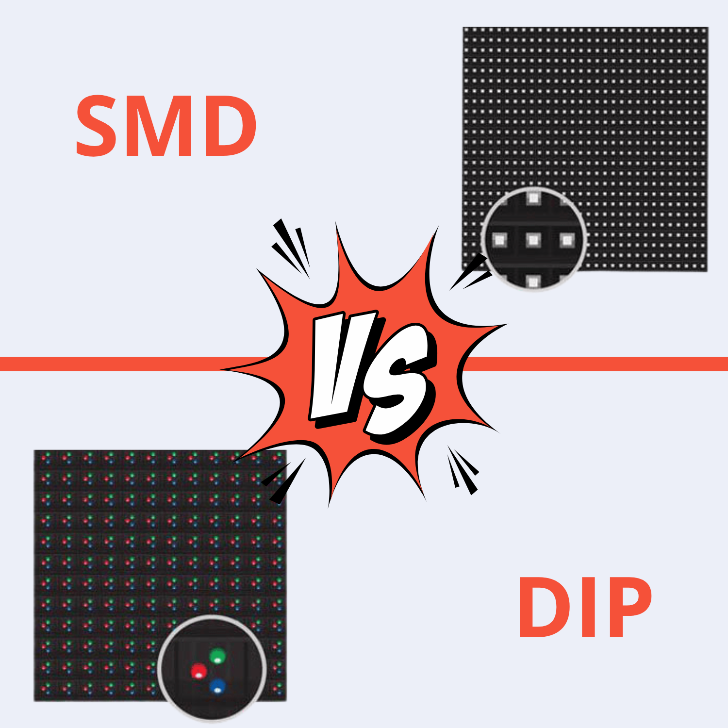 Az SMD és DIP LED-falak összehasonlítása